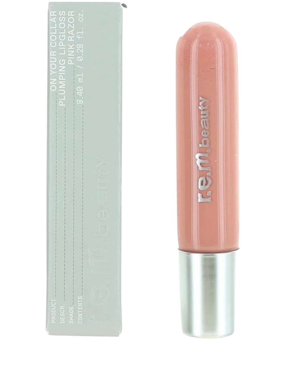 NWT r.e.m. Rem Beauty On Your Collar Plumping Lip Gloss Pink Razor Full Size